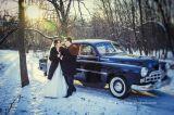 зимние фото с ретро свадьбы ГАЗ 12